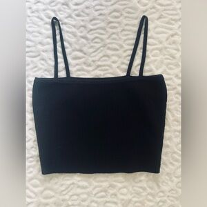 Kendall & Kylie Black Ribbed Women's Top S